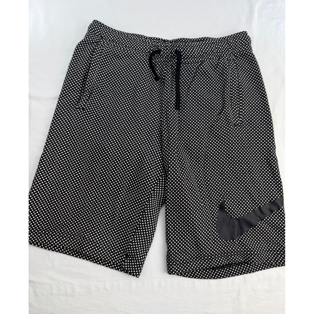 Nike Sportswear Black and White Polka Dot Fleece Shorts Small